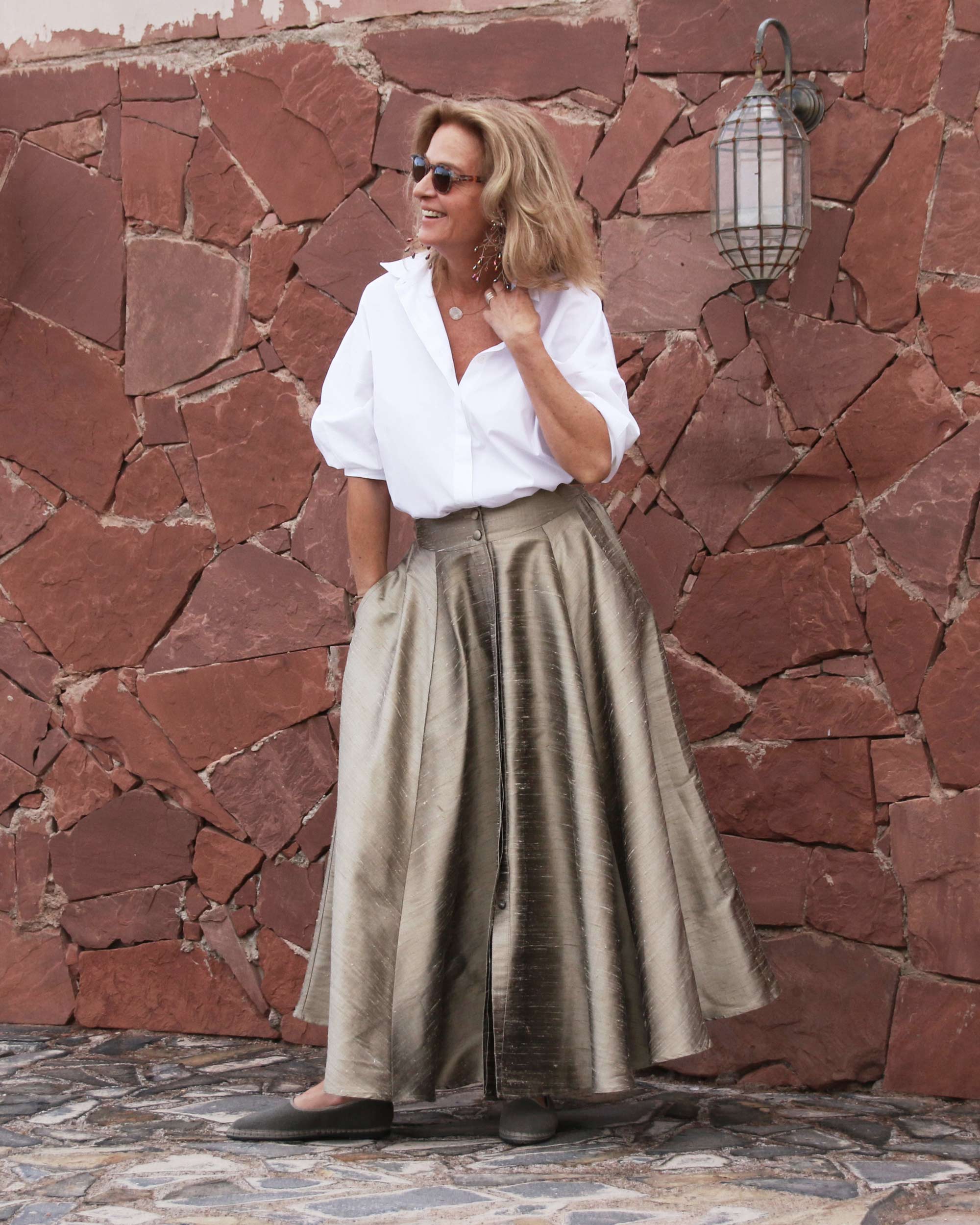 Irene Shantung Moon Skirt