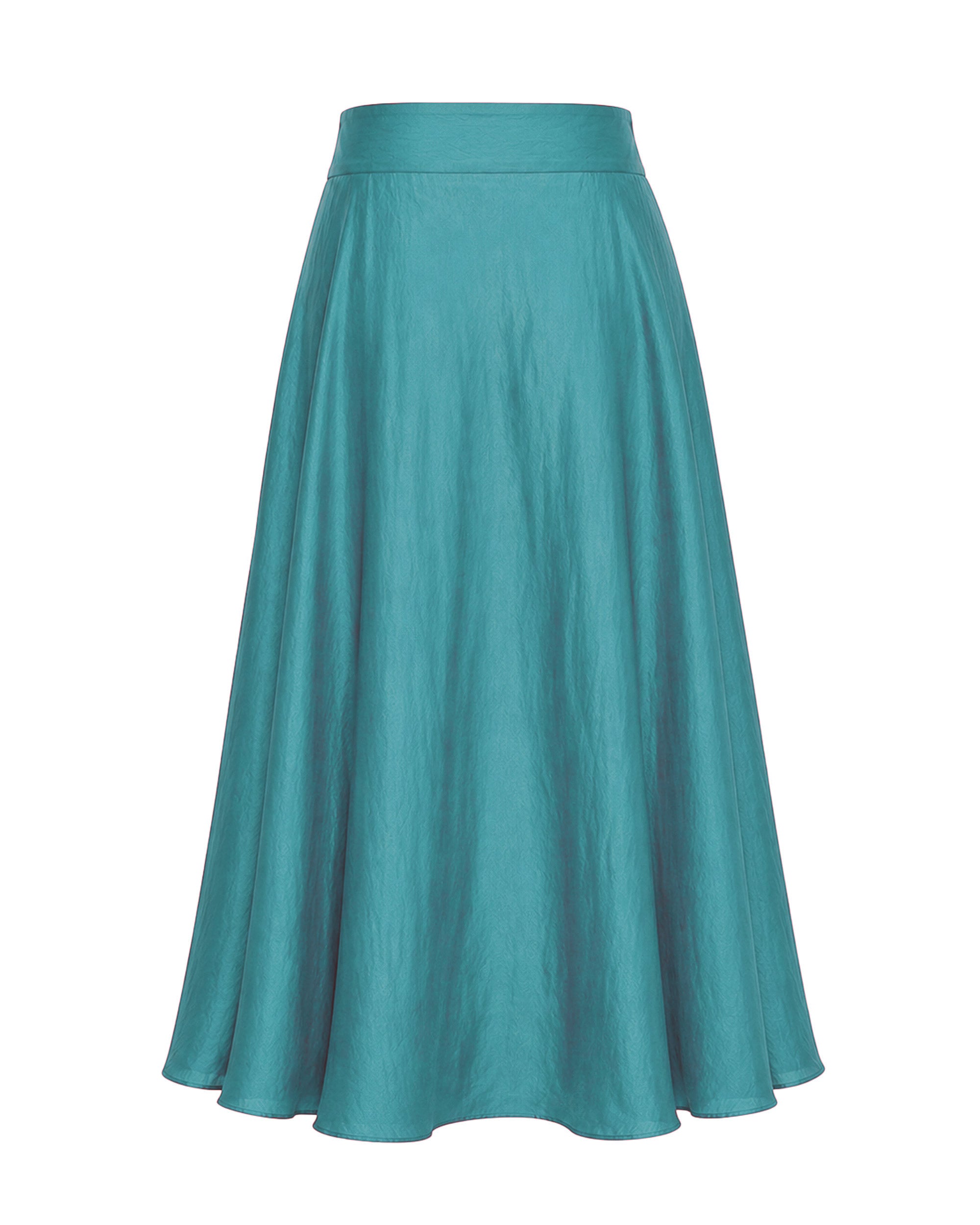 Irene Skirt Habotai Silk Cyan