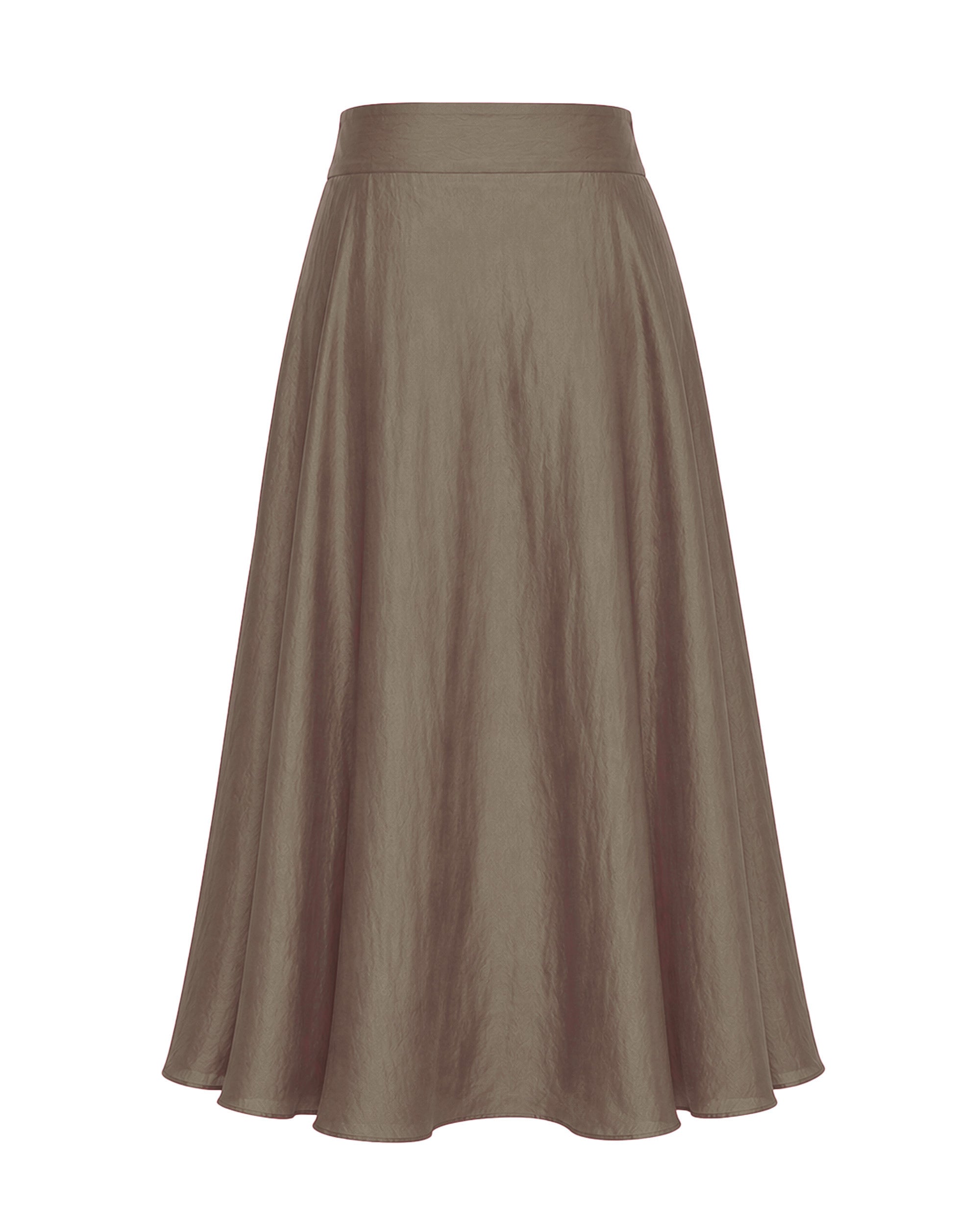 Irene Skirt Habotai Silk Olive