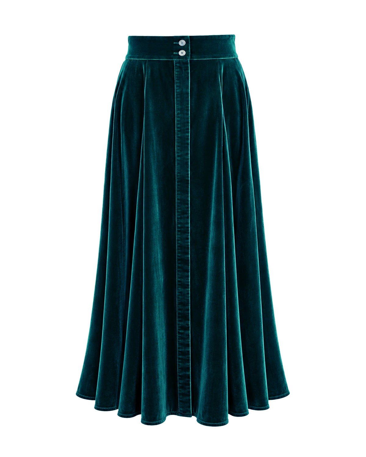 Irene Velvet Skirt Emerald