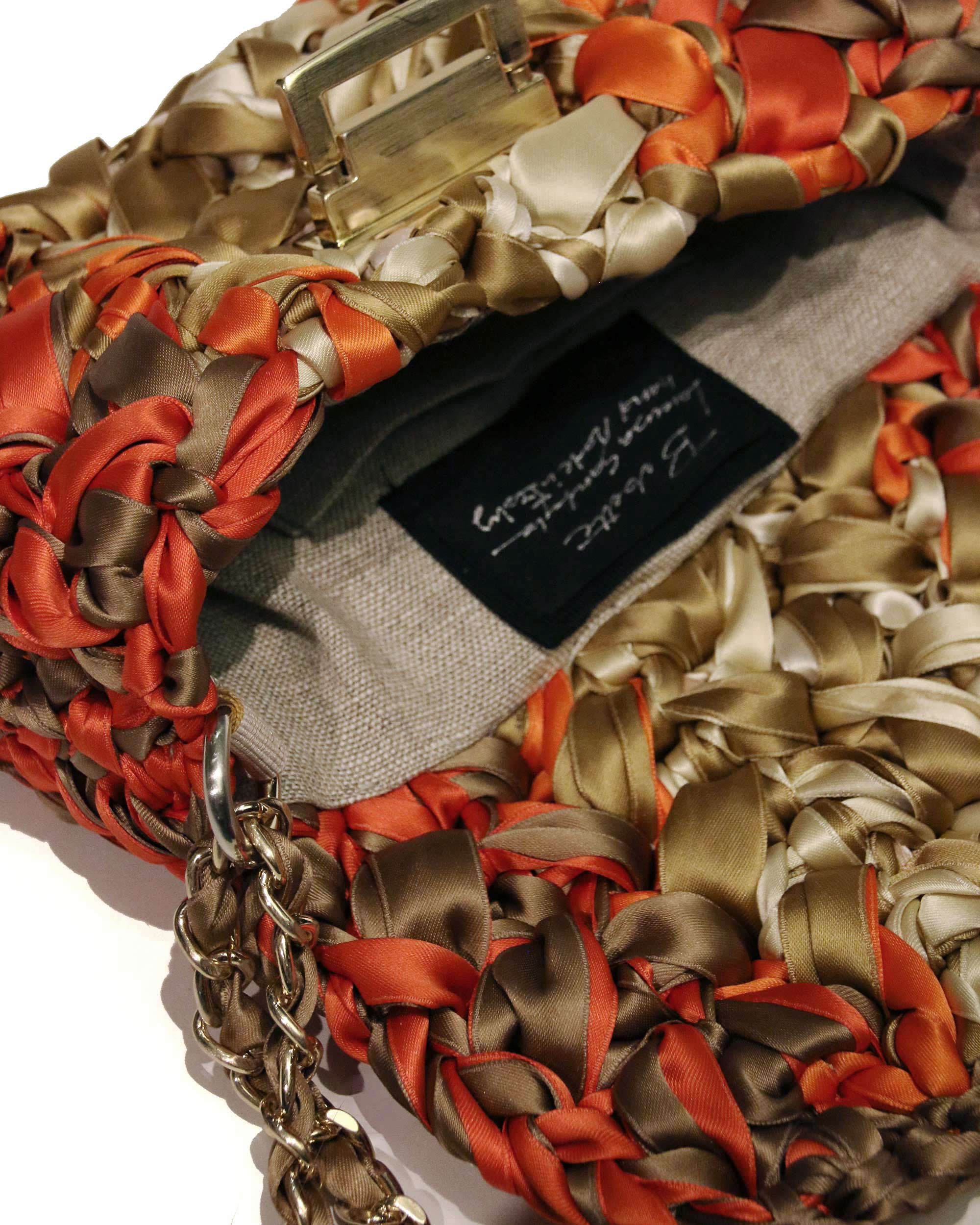 Babette Ribbon Knit Mini Bag - Orange
