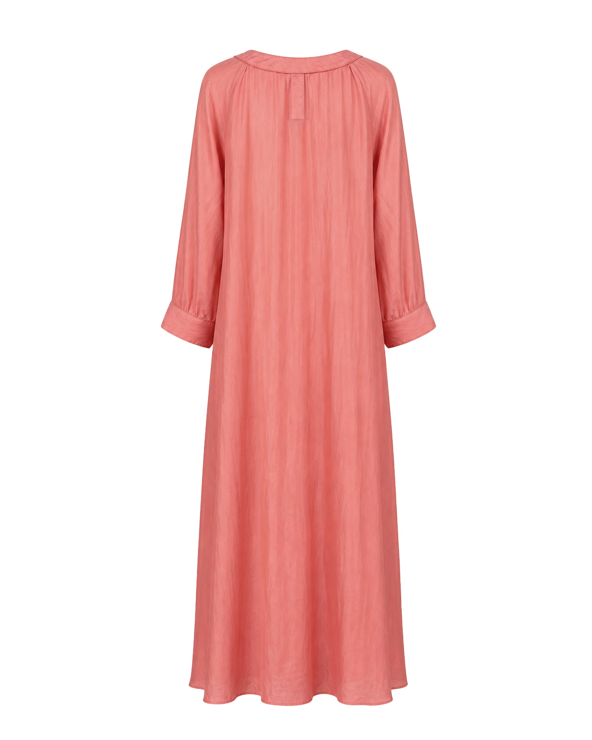 Lotus Silk Dress Orange - Korean Neck