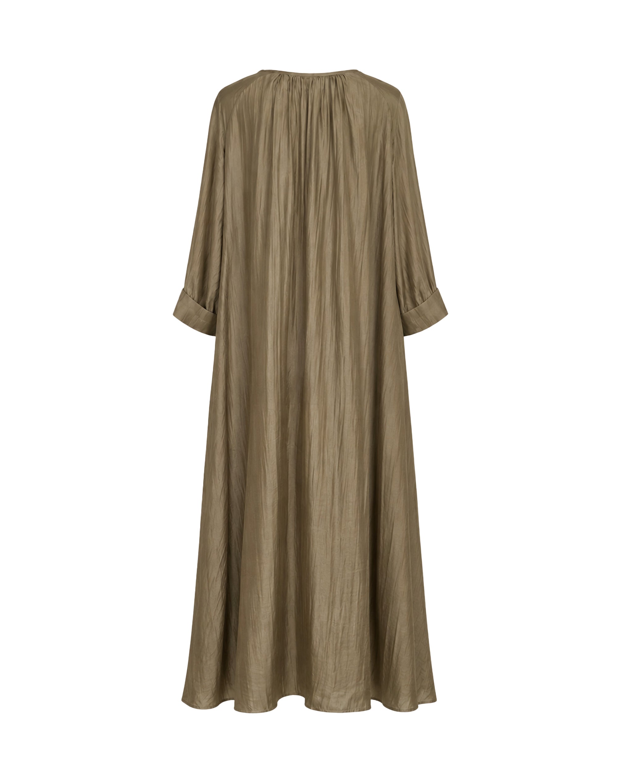 Lotus Silk Dress Olive - Stella Neck