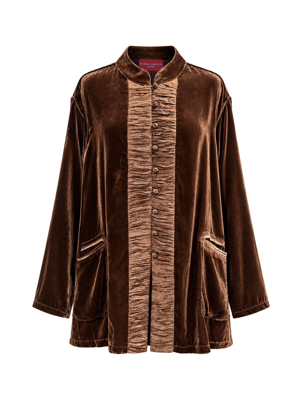 Luce Velvet Jacket Brown with Silk Brown Borders