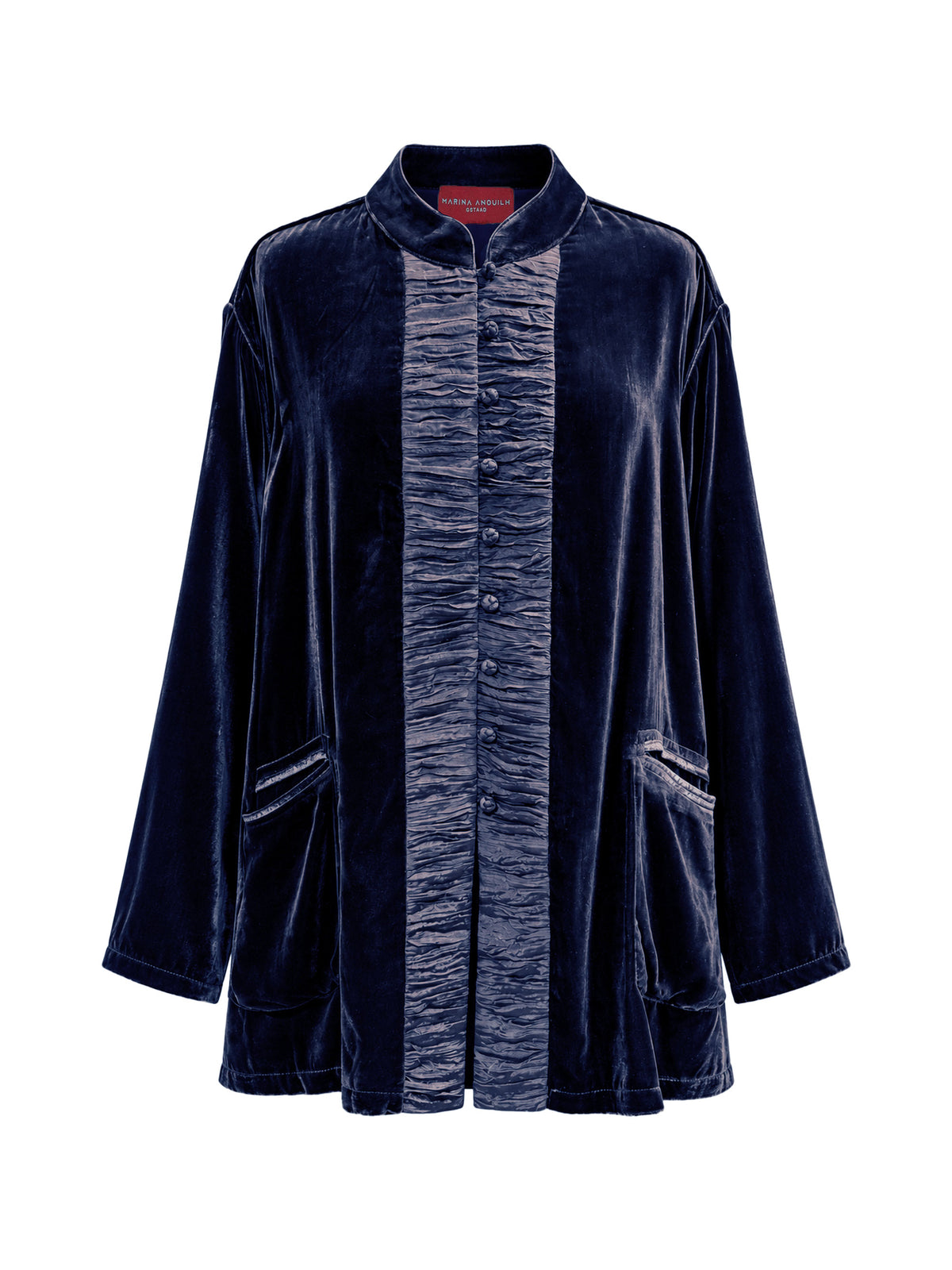 Luce Velvet Jacket Blue with Silk Blue Border