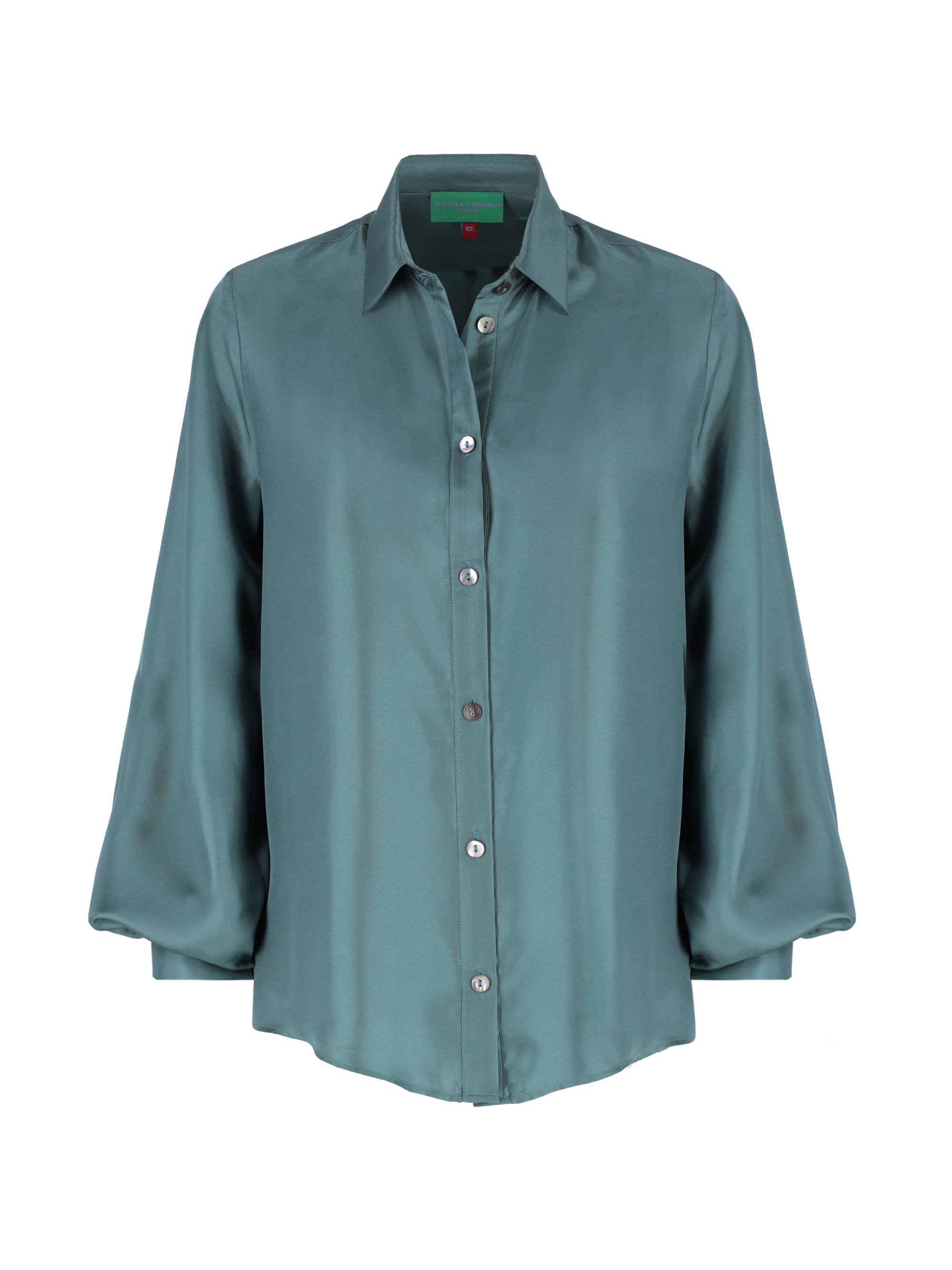 Margot Grey Green Silk Shirt