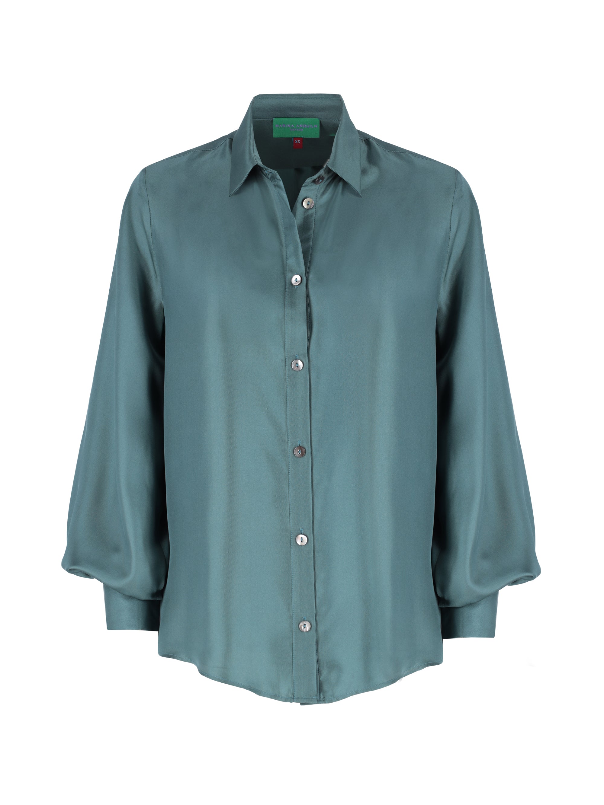 Margot Grey Green Silk Shirt