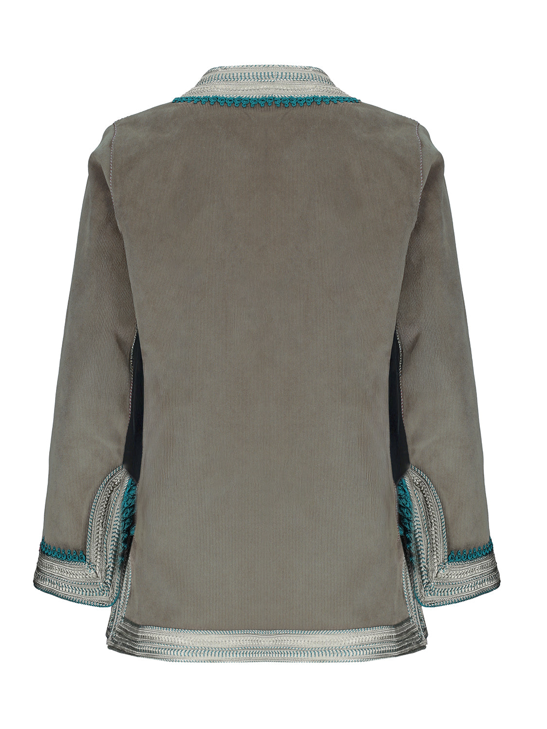Marrakesh Corduroy Jacket Kaki Turquoise