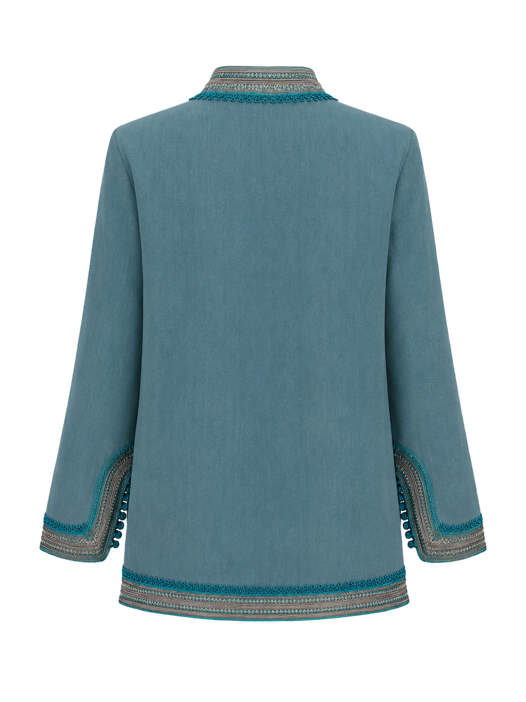 Marrakesh Herringbone Cotton Jacket Teal