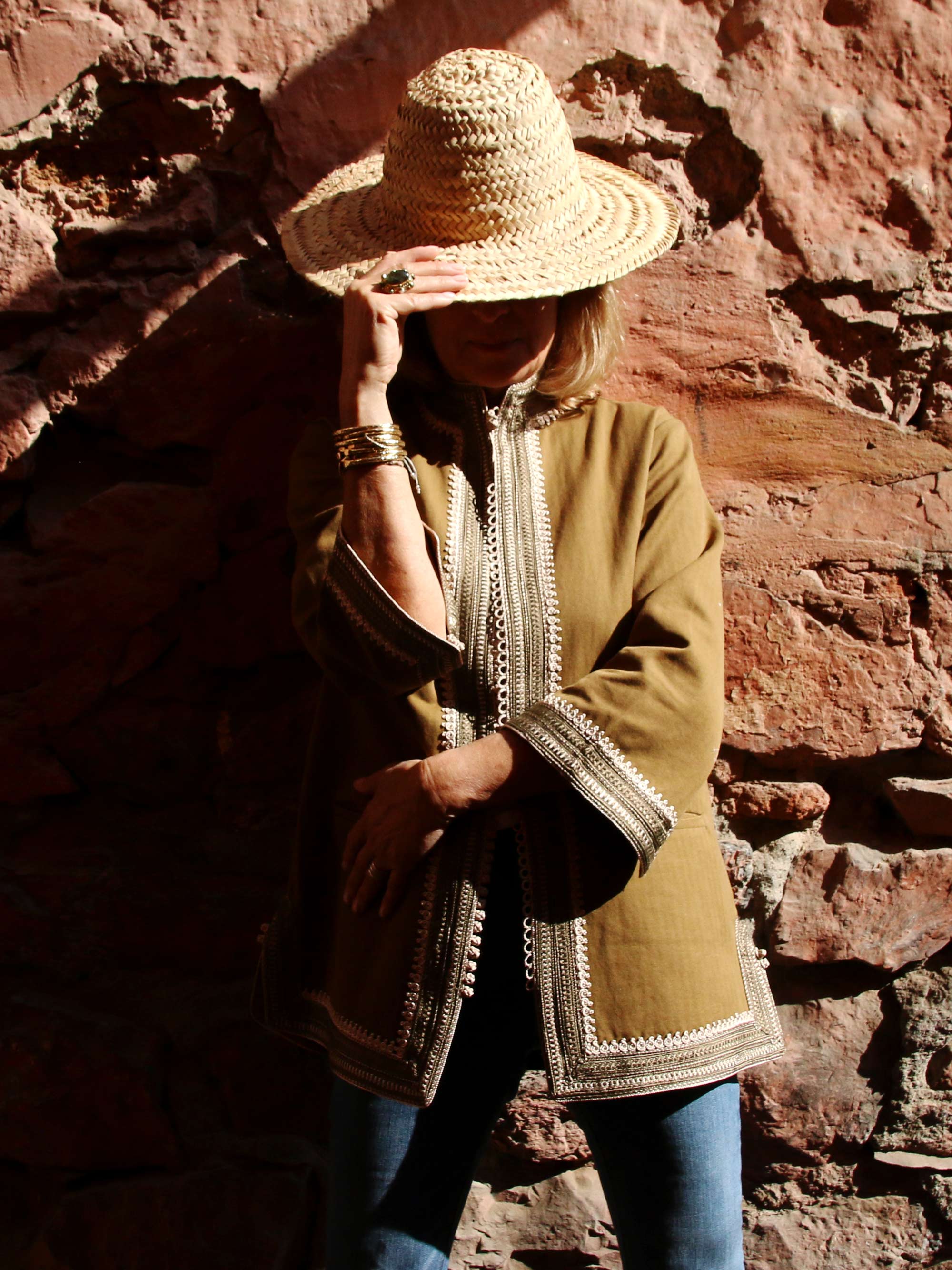 Marrakesh Herringbone Cotton Jacket Tobacco