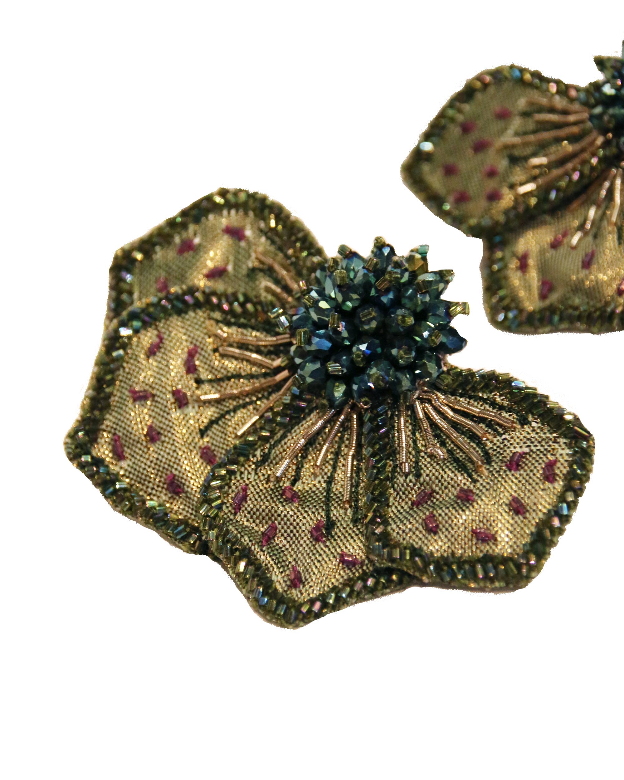 Olivia Dar Peonie Earrings - Khaki