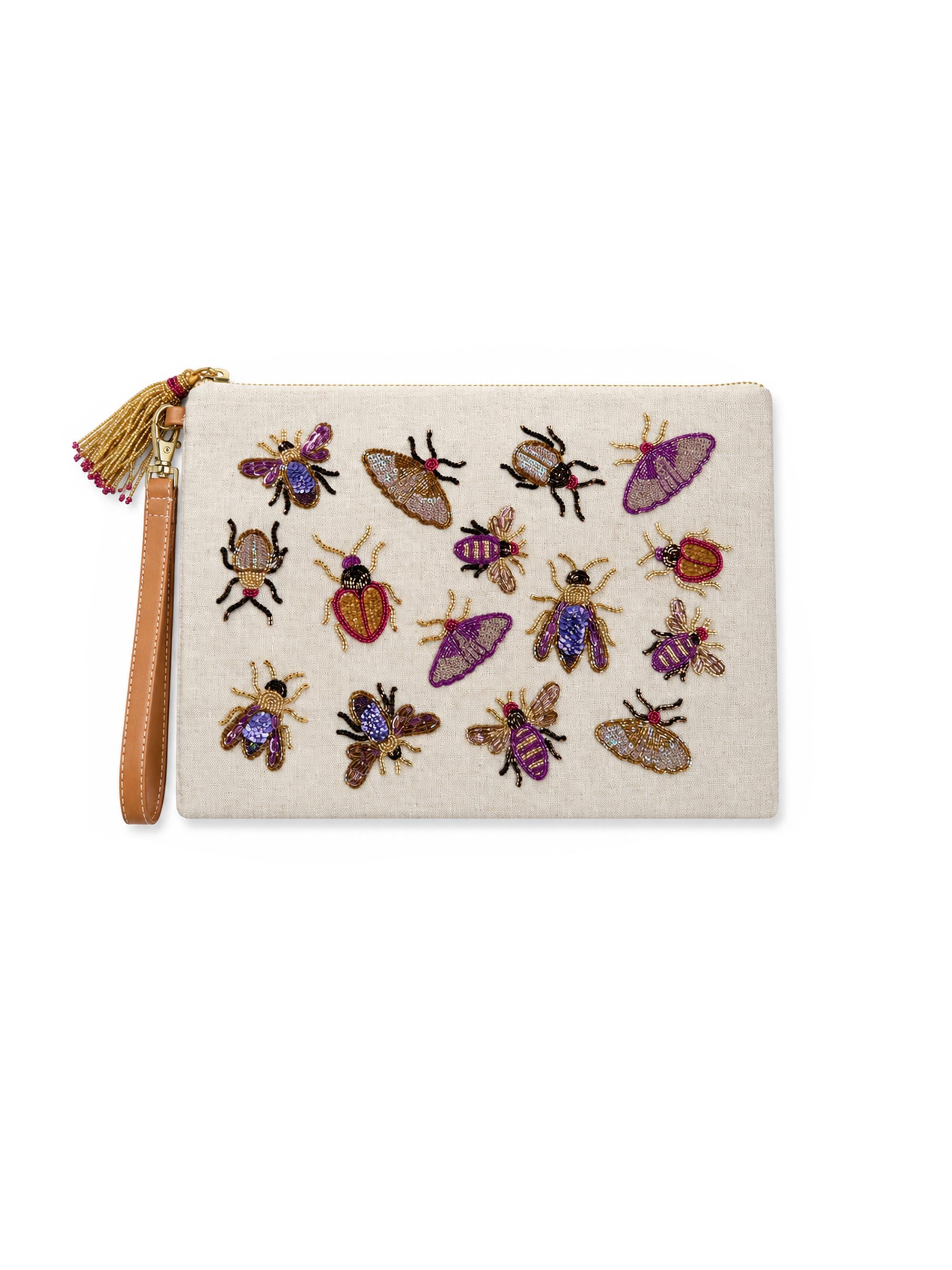 Sequin Pouch Insect Pink XL