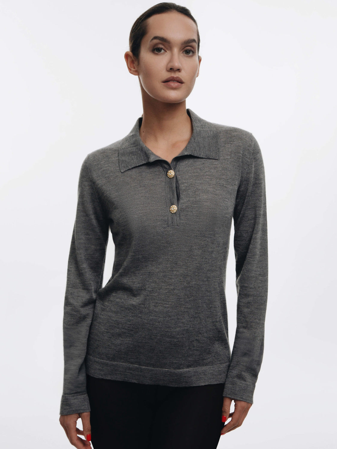 Polli Jaipur polo Shirt Sweater - Grey