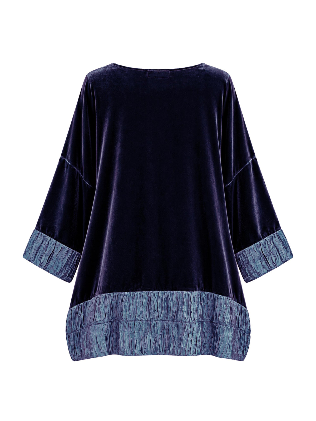 Paris Luu Velvet Silk Top Navy Blue