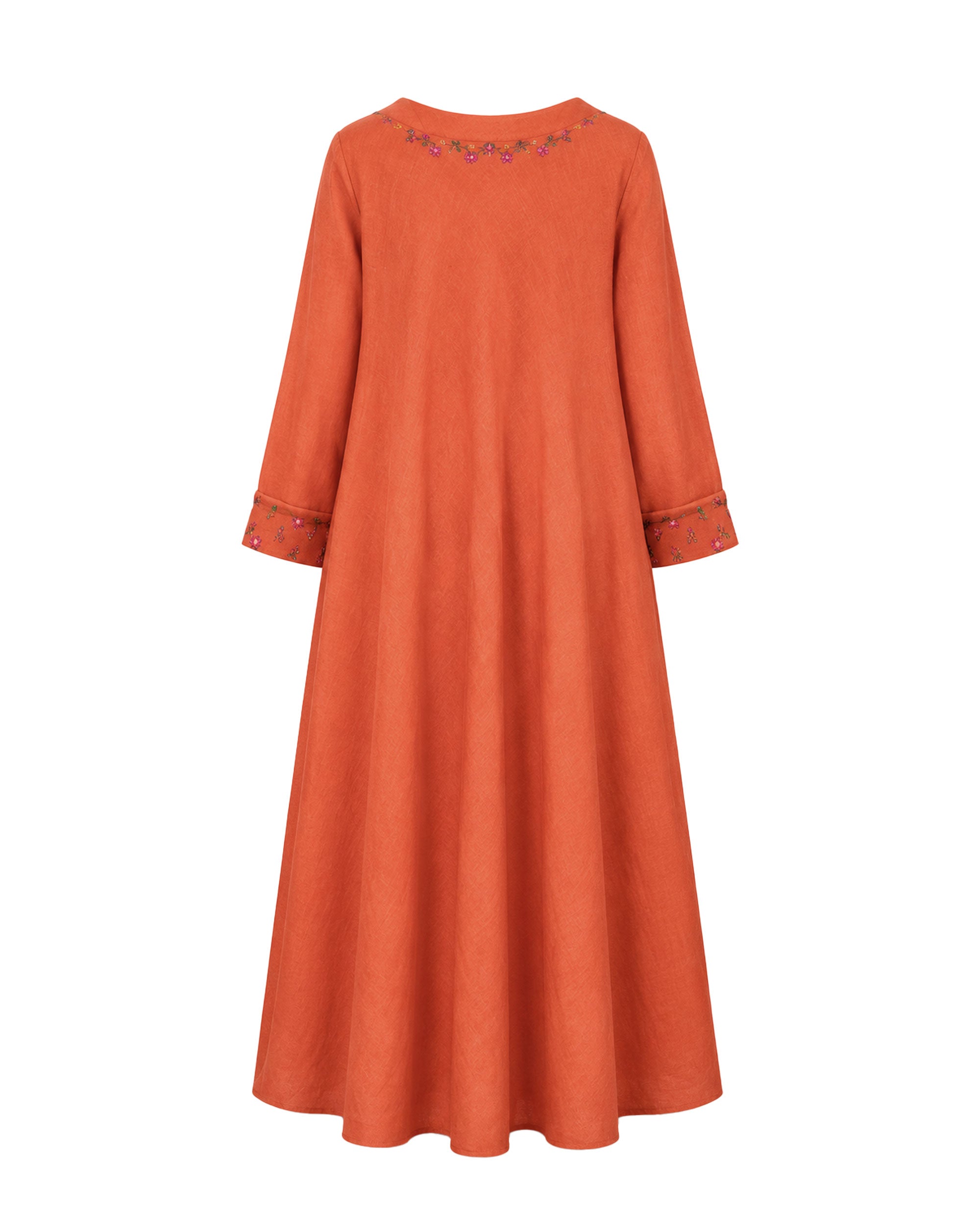 Petali Orange Linen Dress