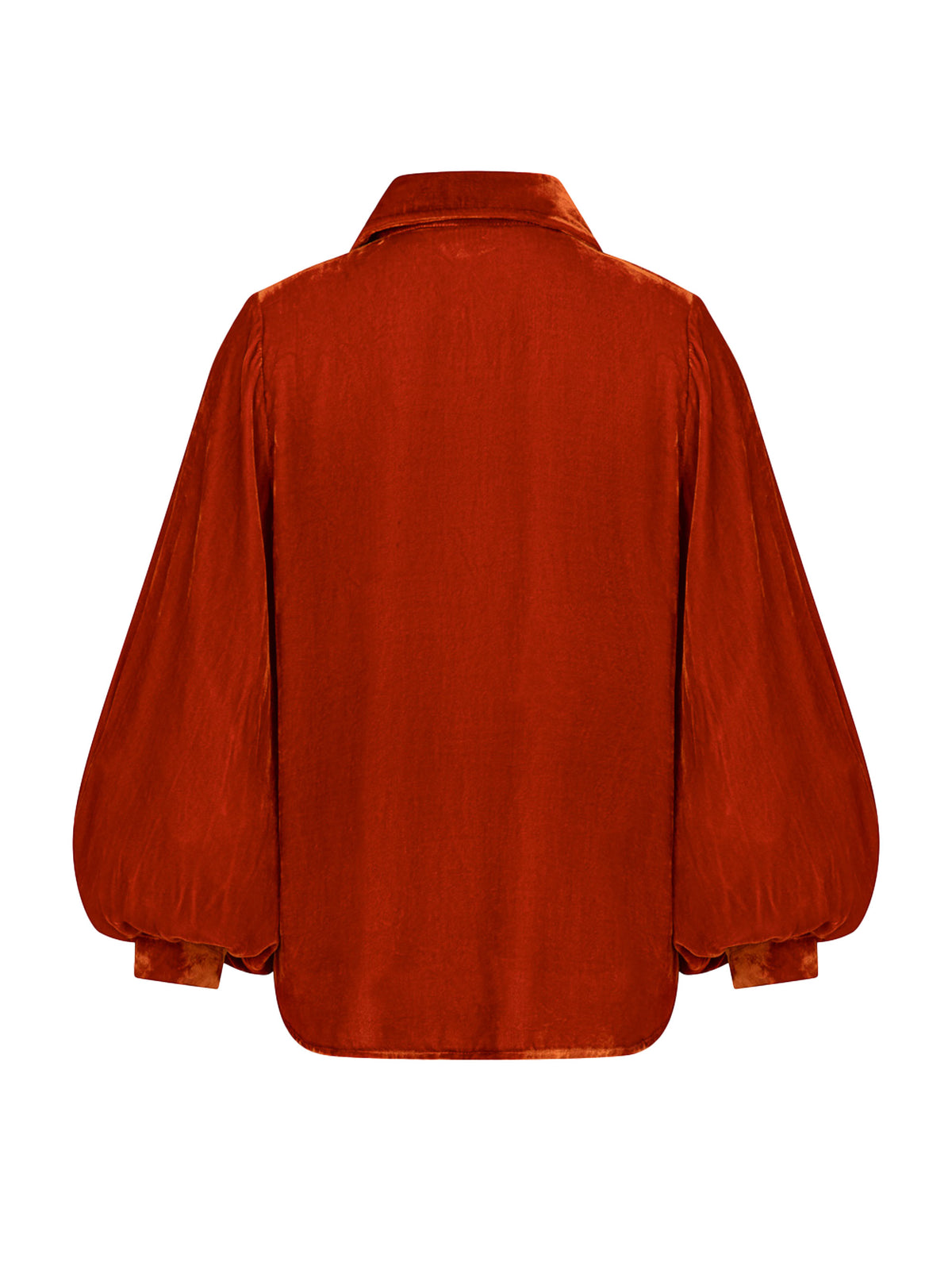 Sophie Blouse en Velours Orange Vif