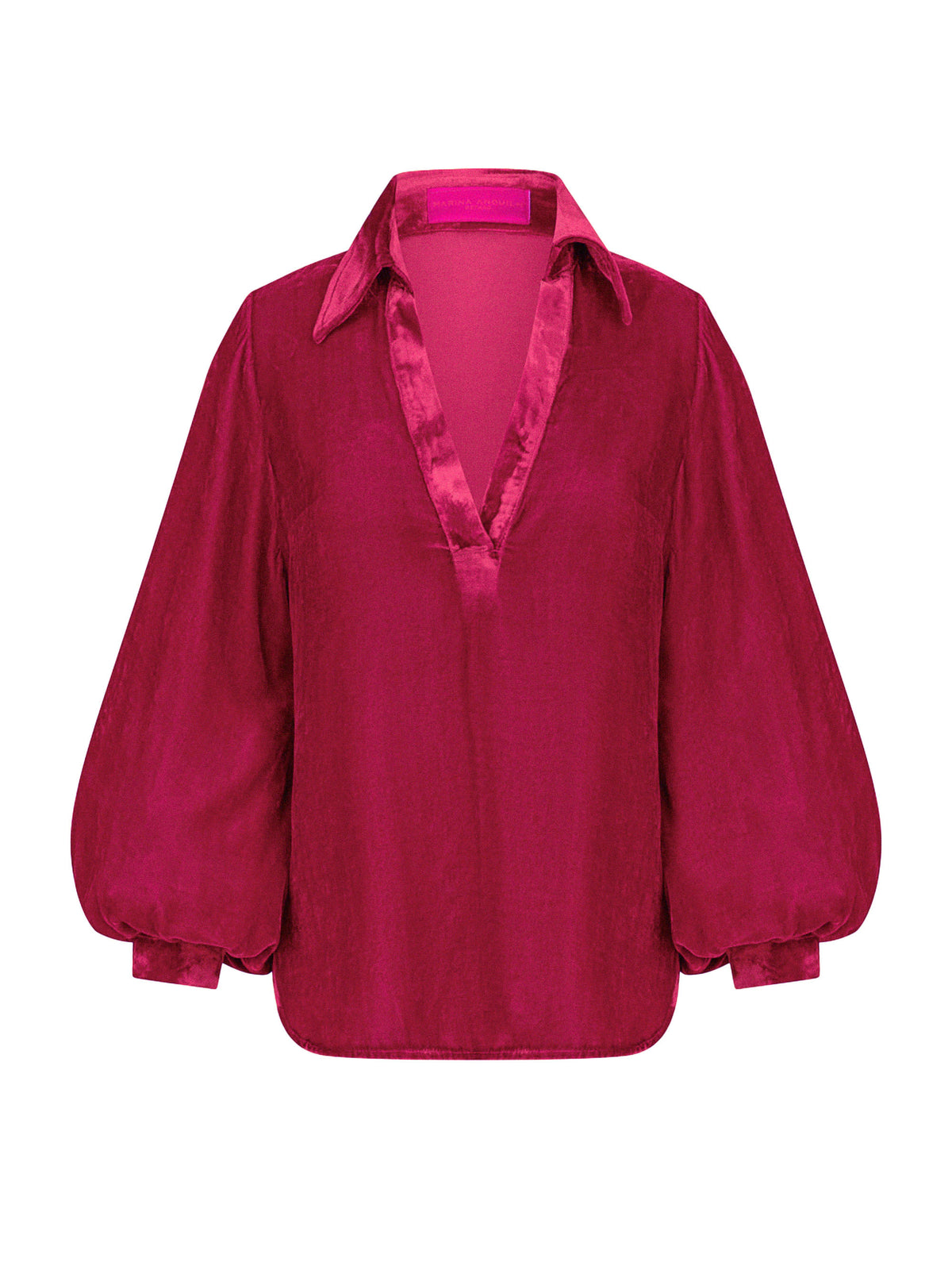 Sophie Velvet Blouse Fuchsia
