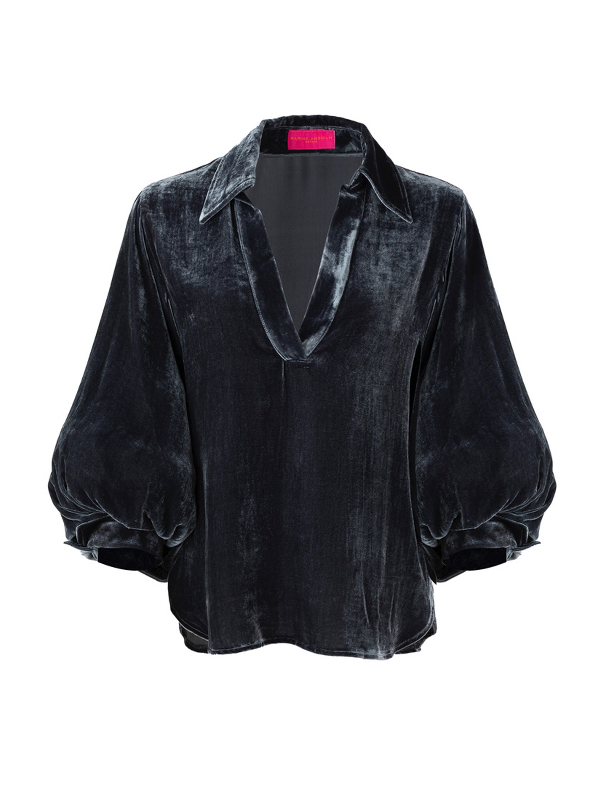 Sophie Velvet Blouse Grey Green