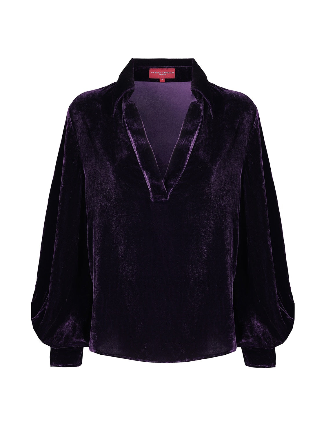 Sophie Velvet Blouse Plum