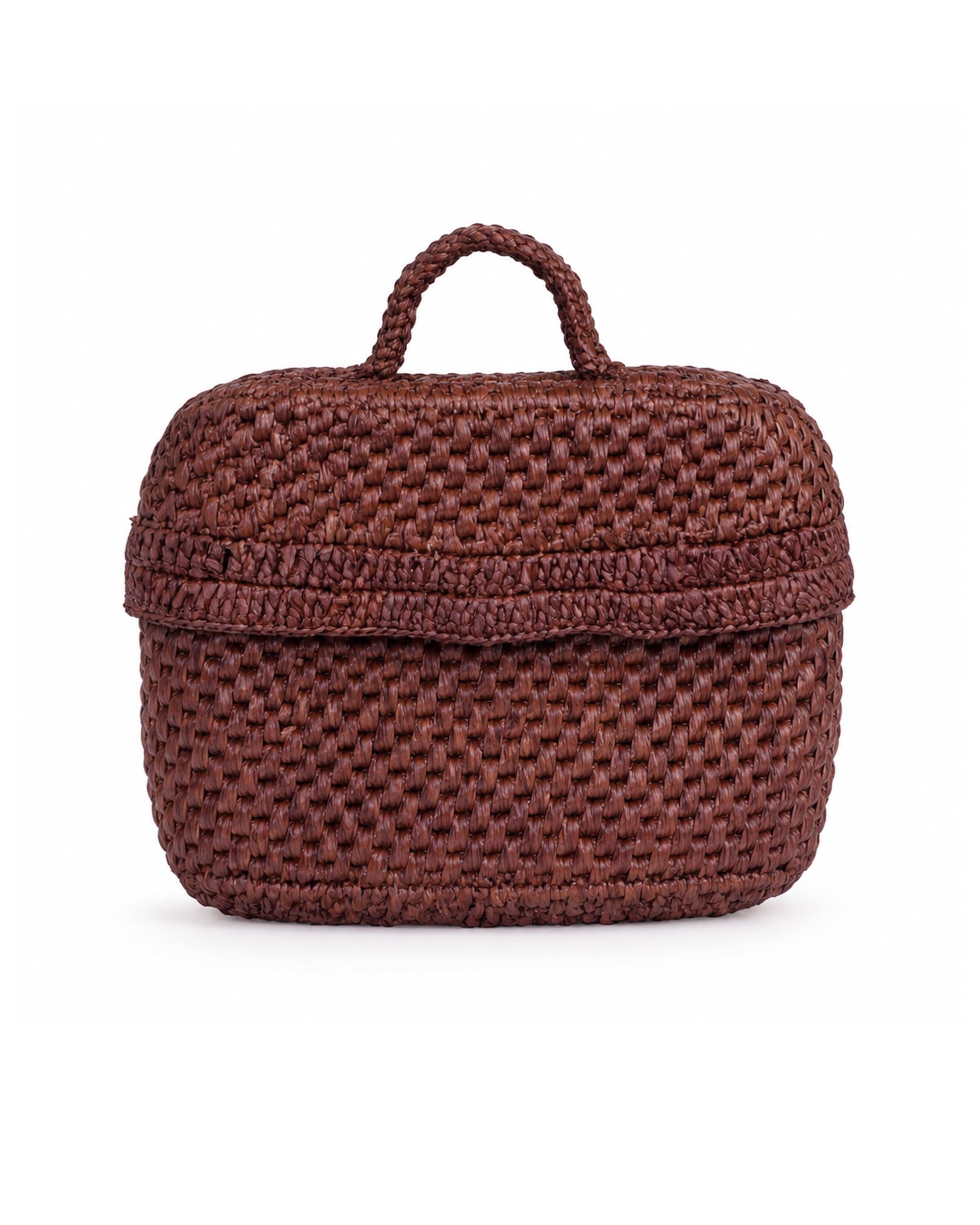 Marina Anouilh Tiana Chestnut Raffia Bag in chestnut raffia bag
