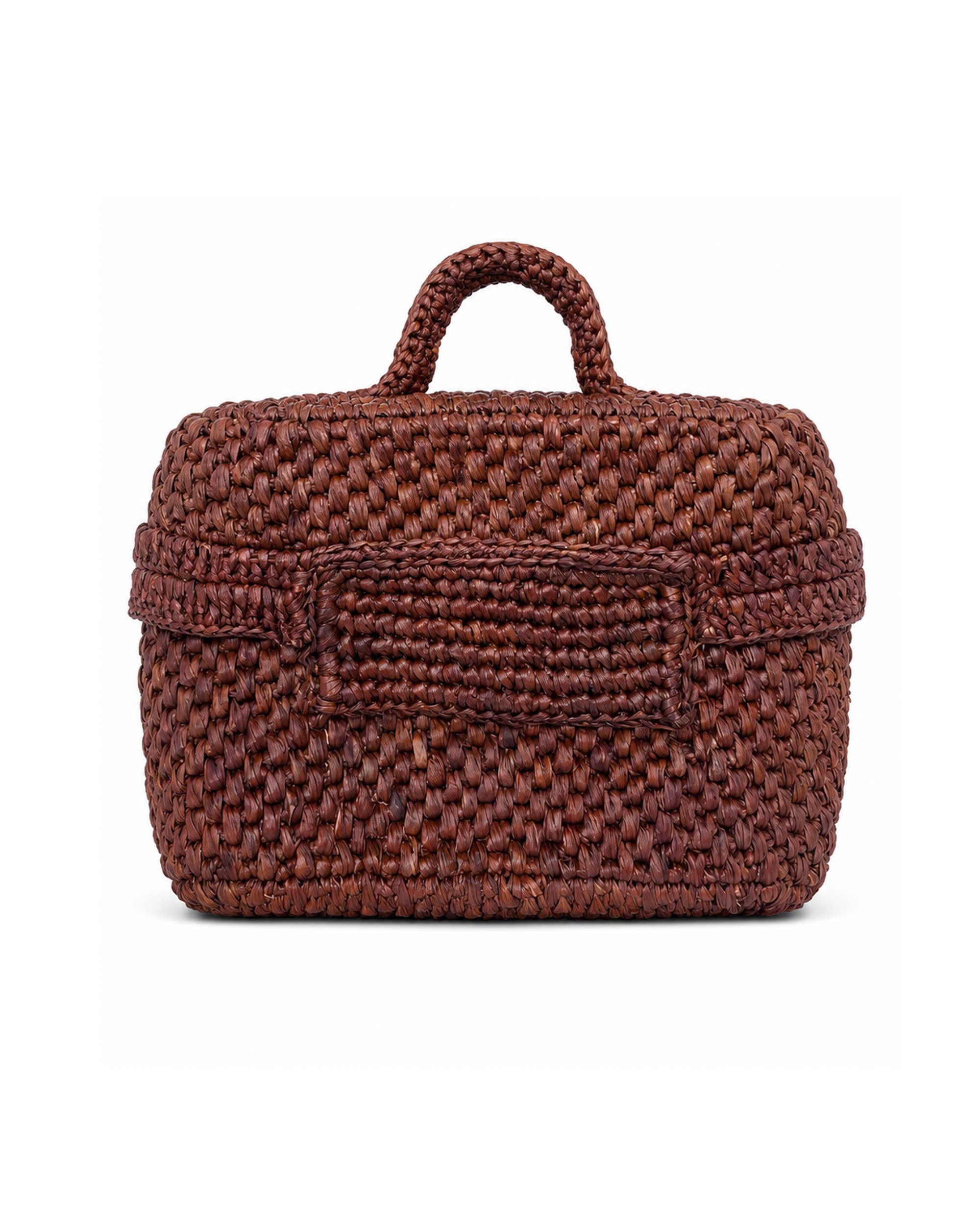 Tiana Chestnut Raffia Bag
