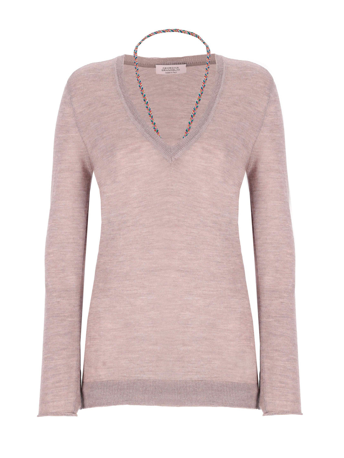 Vitae Jaipur V-Neck Sweater with Ribbon
