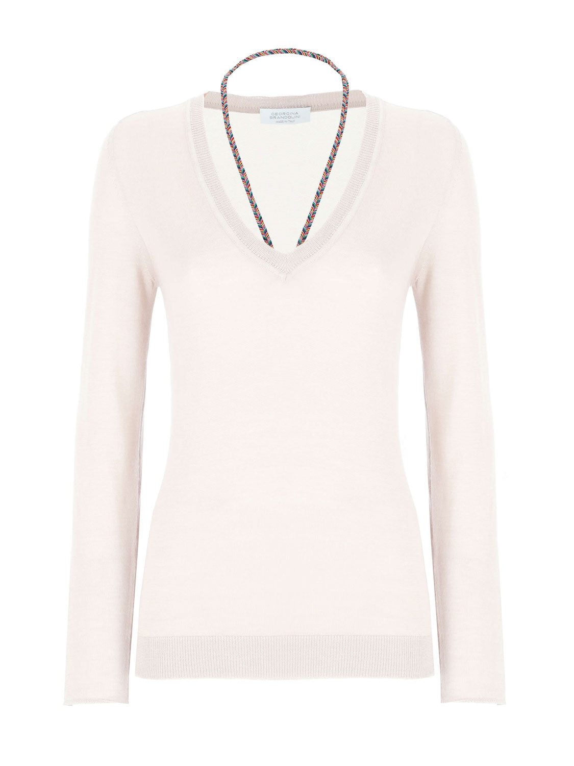 Vitae Jaipur V-Neck Sweater with Ribbon