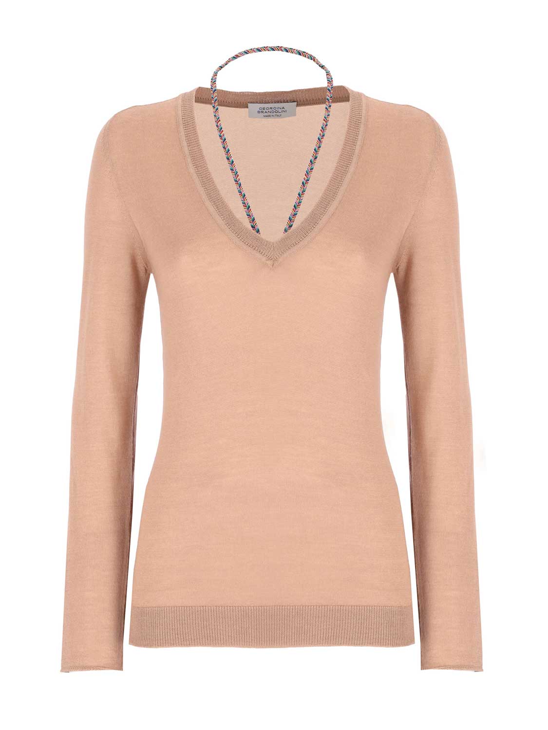 Vitae Jaipur V-Neck Sweater with Ribbon