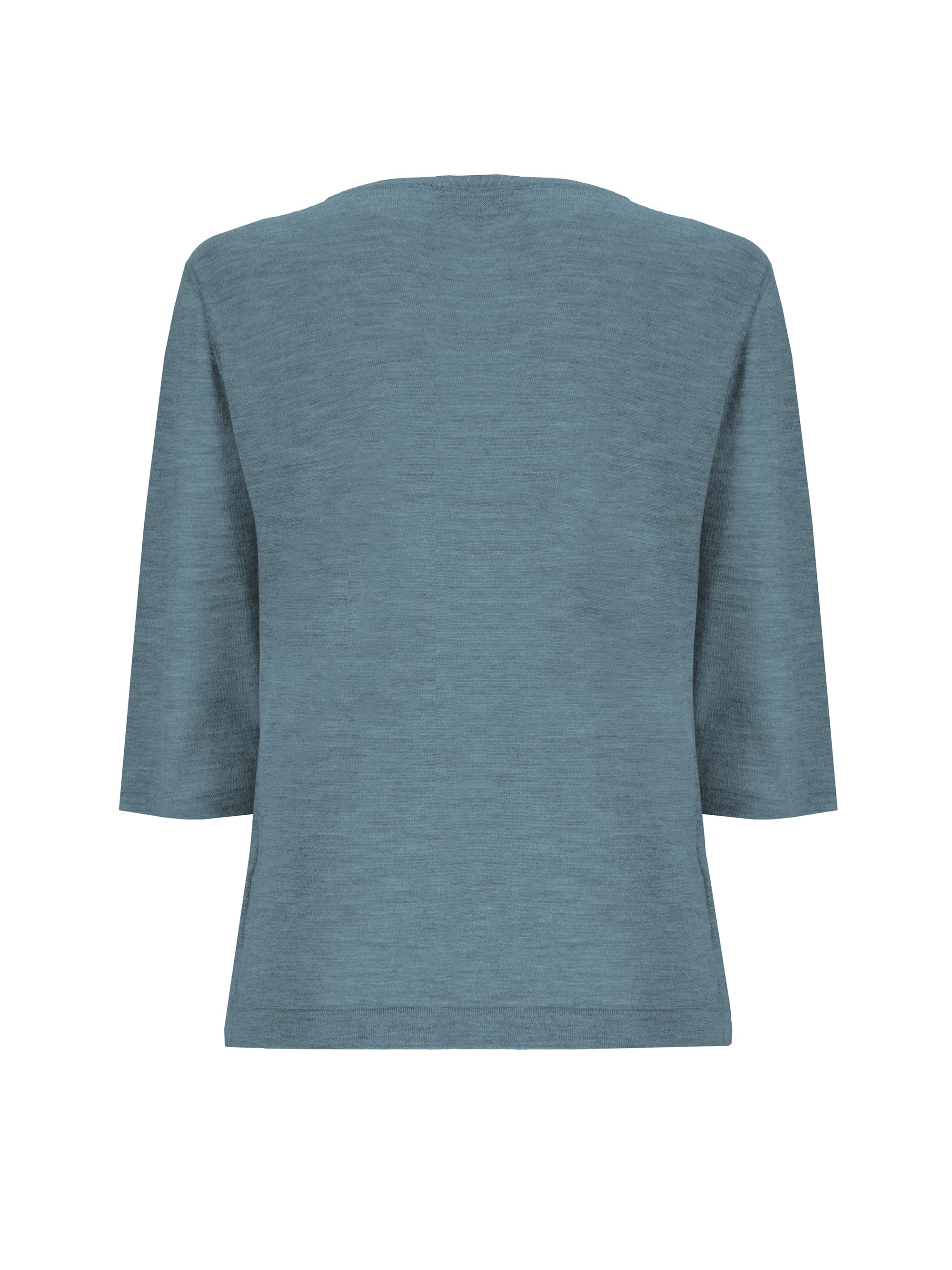 Indispensable Fine Cashmere Tshirt Vneck 3/4 Sleeves Denim Blue