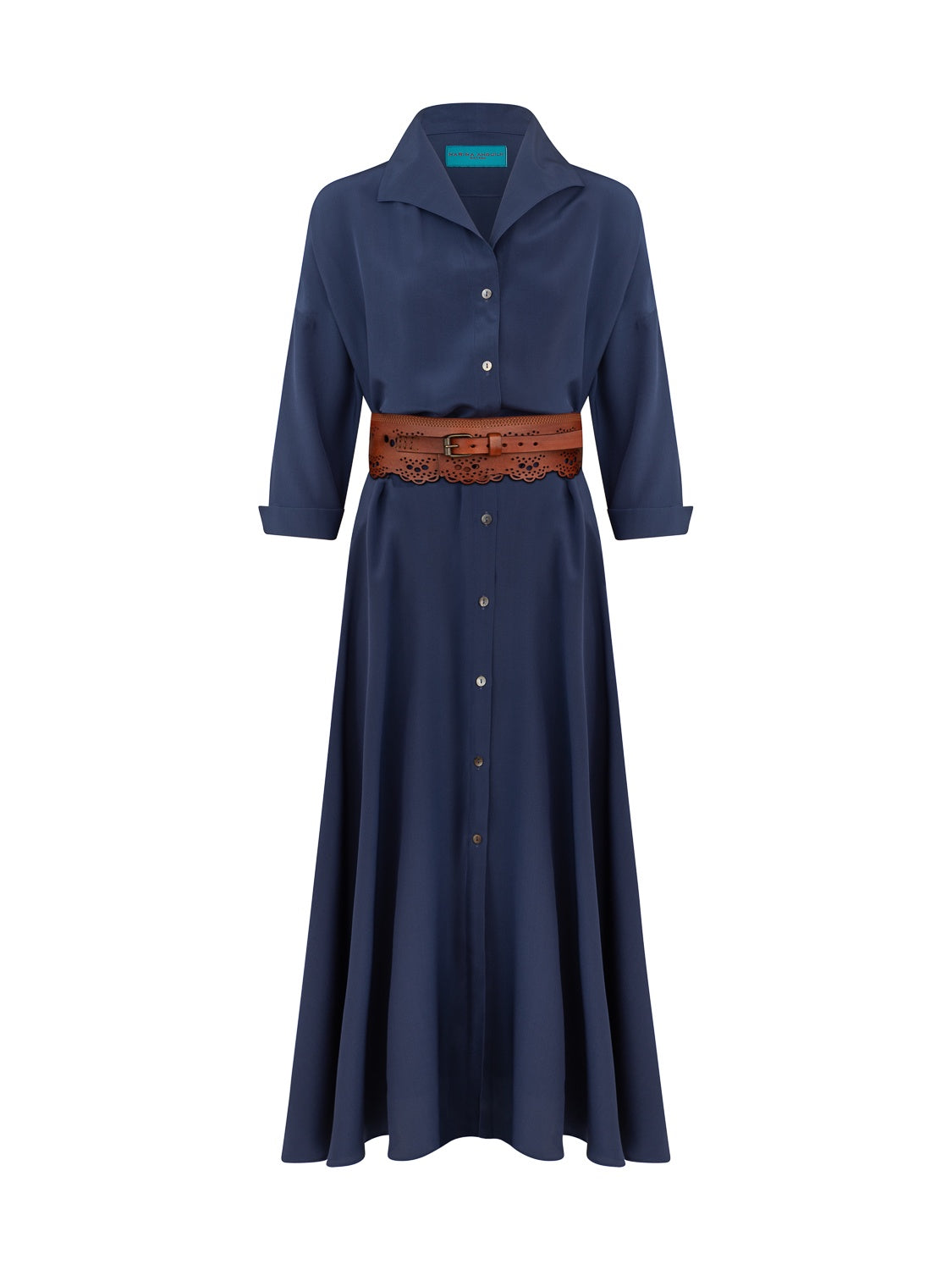 PERRINE DRESS CREPE DE CHINE NIGHT BLUE