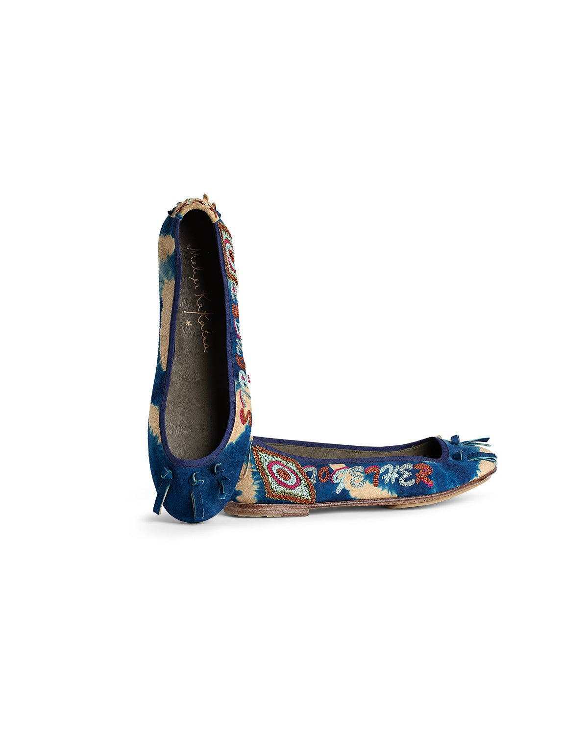 BALLET FLAT SUEDE TIE-DYE BLUE STRONGER TOGETHER