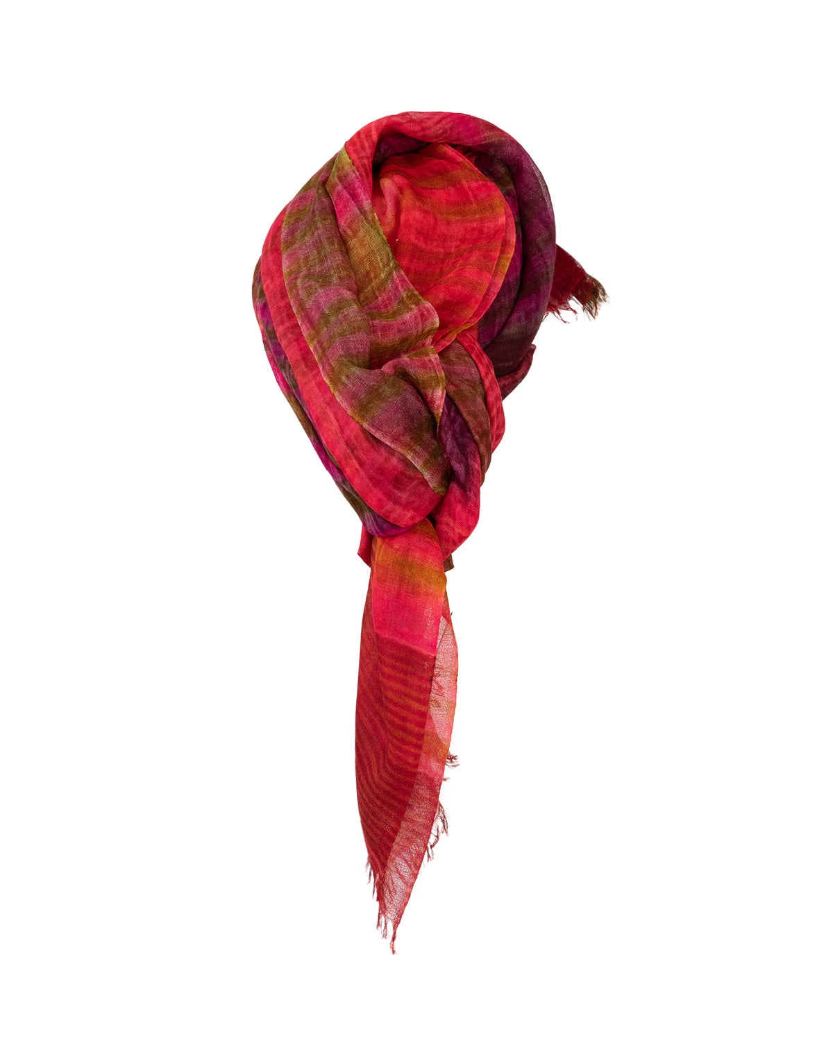 CASHMERE SCARF DOUBLE PRINTED RED