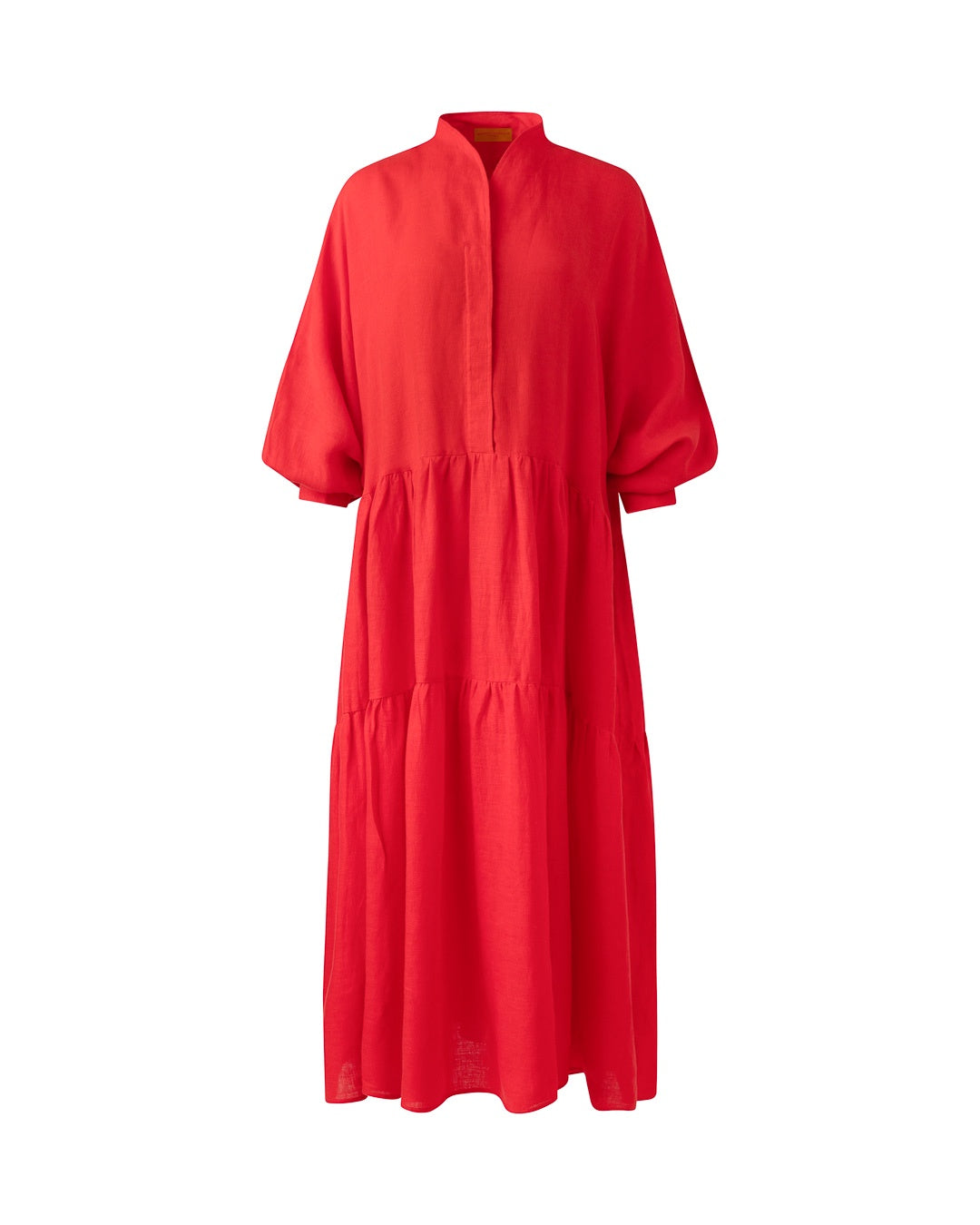 BALLOON LINEN DRESS RED