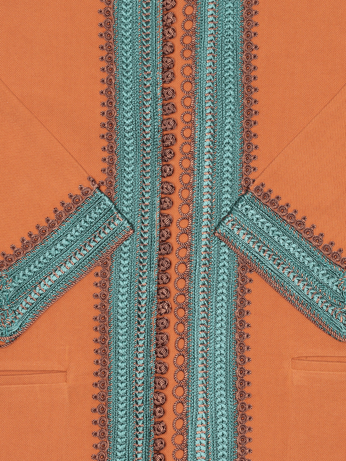 MARRAKESH HERRINGBONE COTTON JACKET TERRACOTTA/TURQUOISE